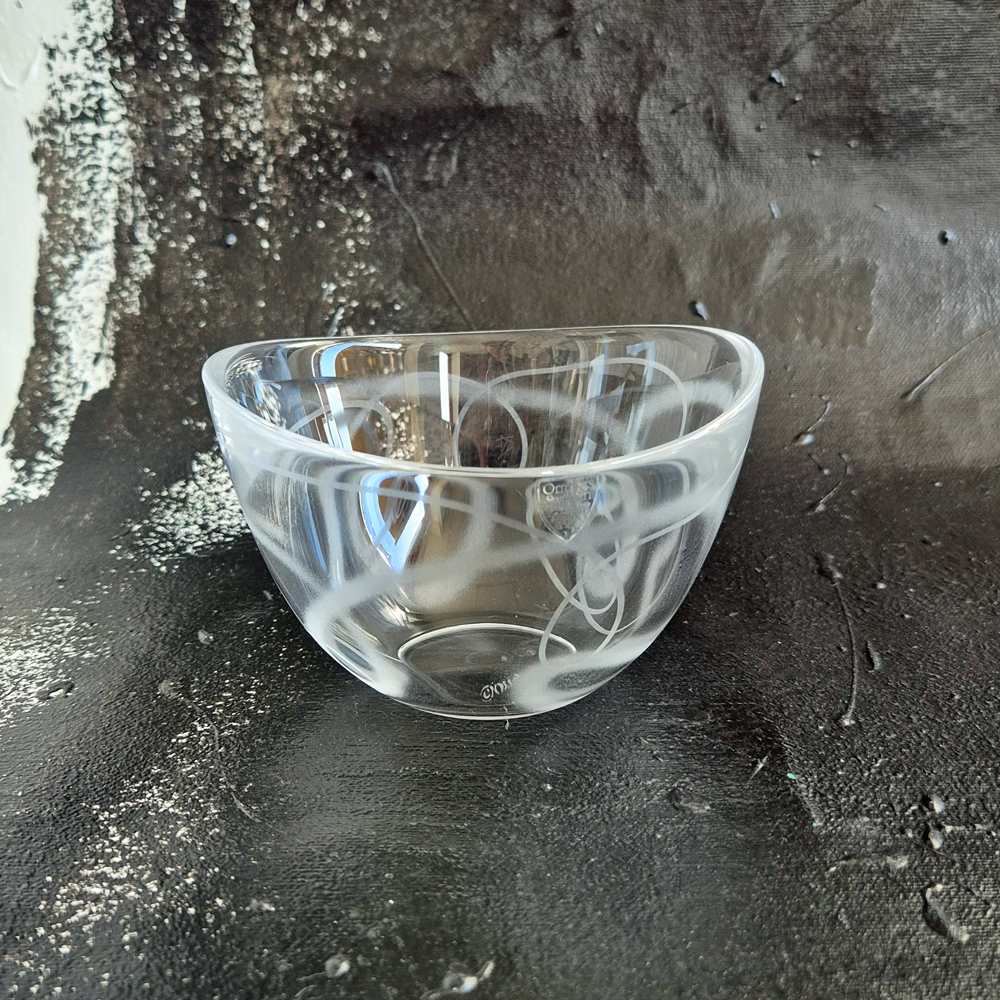 vintage SKÅL klarglas, Orrefors, design Pond av Ingegerd Råman, h 7,5 cm