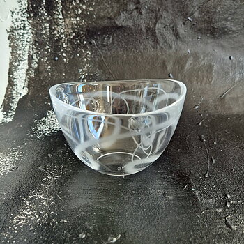 vintage SKÅL klarglas, Orrefors, design Pond av Ingegerd Råman, h 7,5 cm