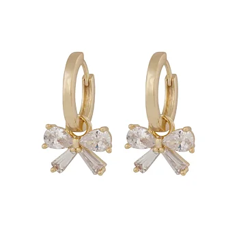 Snö Of Sweden Eria Bow Ring Ear Golden/Clear