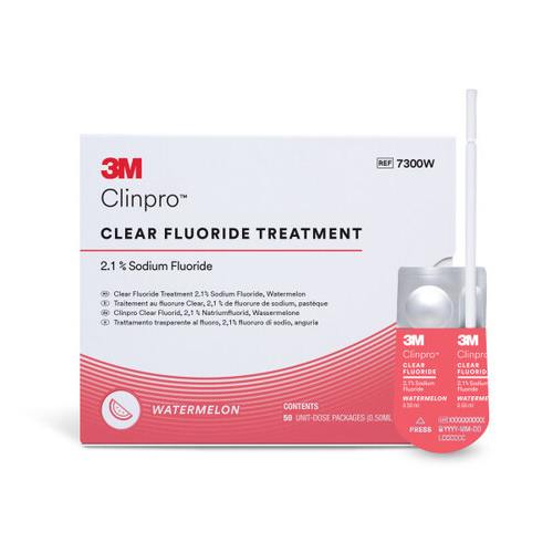 3M Clinpro Clear Fluoride Treatment, Watermelon, 50 x 0,5 ml