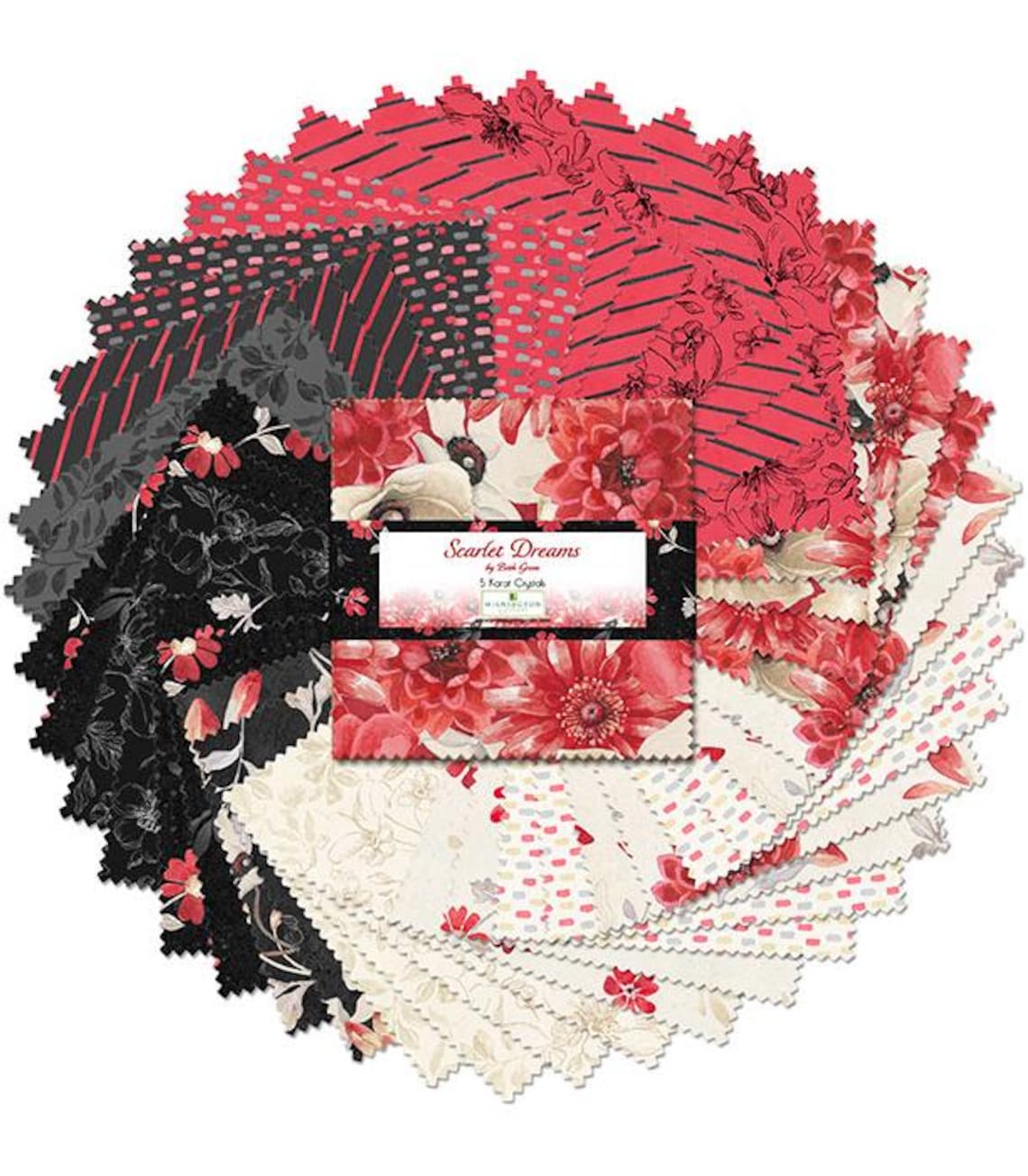 Charmpack "Scarlet Dreams",   42st 5" x 5" -tygbitar