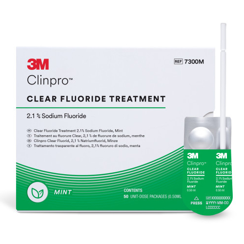 3M Clinpro Clear Fluoride Treatment, Mint, 50 x 0,5 ml