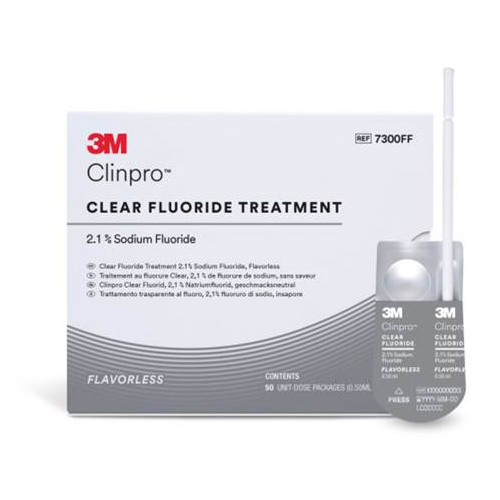 3M Clinpro Clear Fluoride Treatment, Utan Smak, 50 x 0,5 ml
