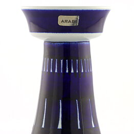 Ulla Procopé (Valencia 1960) Candleholder with Blue Decor 13 cm (2)