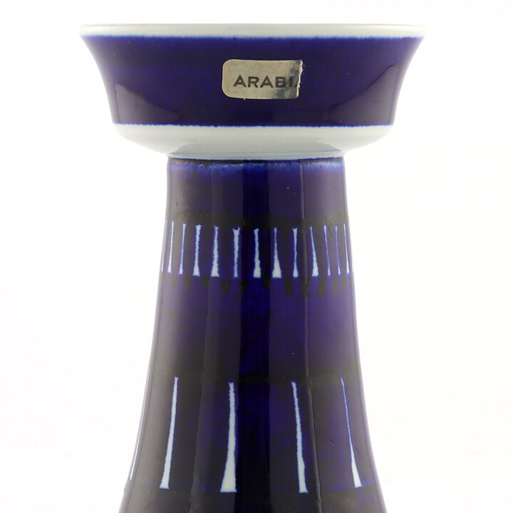 Ulla Procopé (Valencia 1960) Candleholder with Blue Decor 13 cm (2)