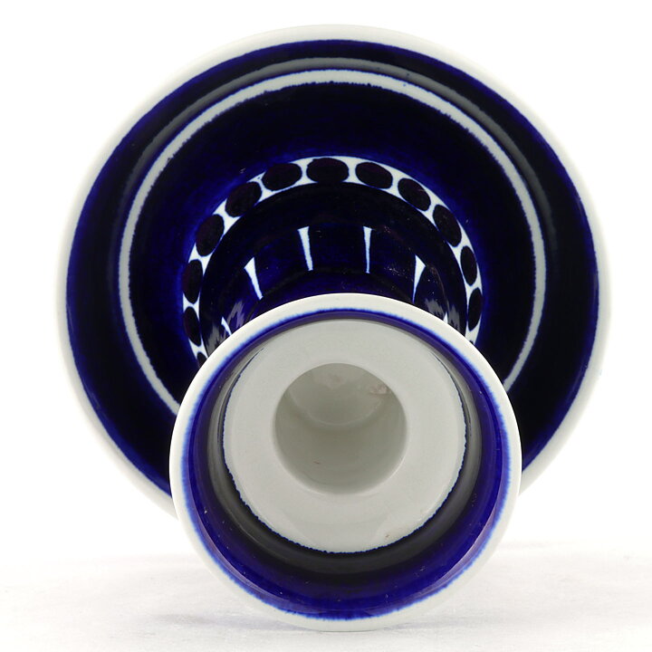 Ulla Procopé (Valencia 1960) Candleholder with Blue Decor 13 cm (2)
