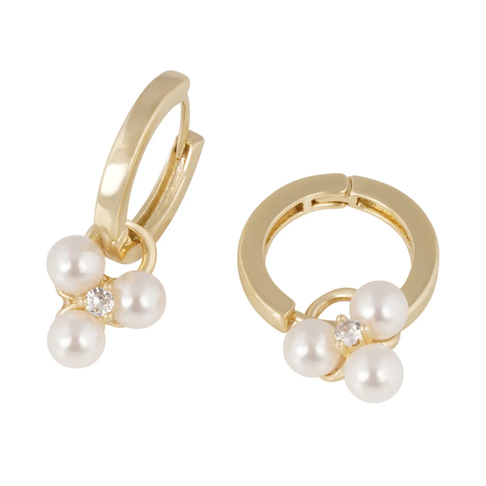 Snö Of Sweden Eira tripple Pearl Ring Ear Gold/White - 2