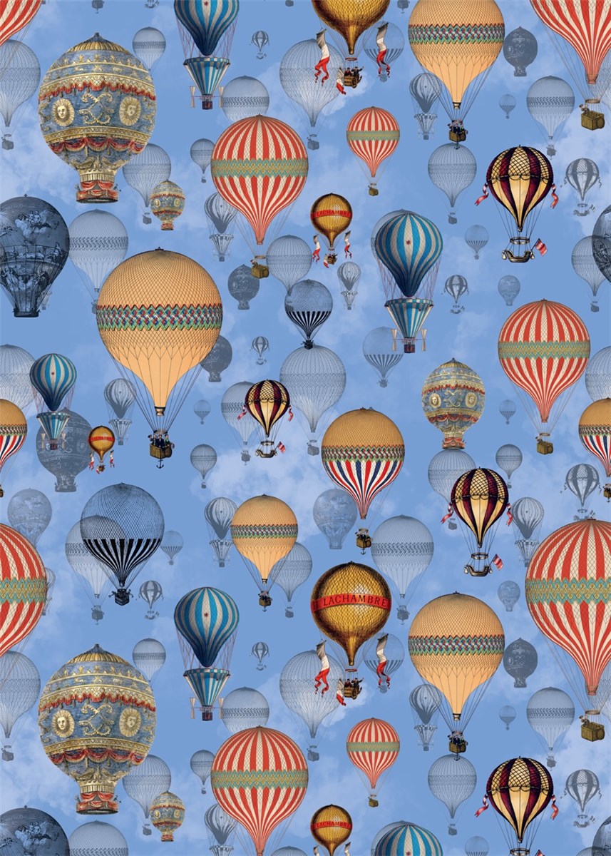 Blue Hot Air Balloons, Roll Wrap