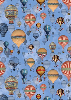 Blue Hot Air Balloons, Roll Wrap