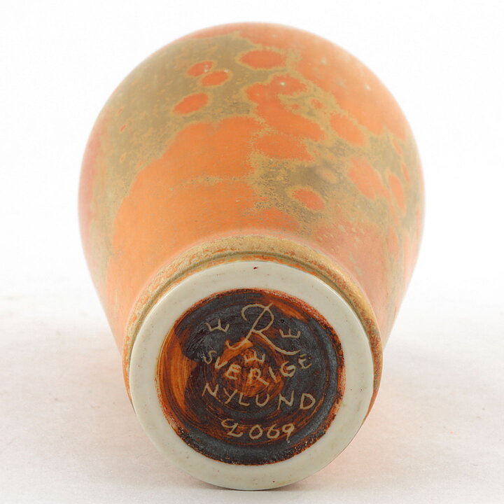 Gunnar Nylund (1950s) Unique Yellow/Orange Vase 12 cm