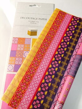 Decoupagepapper -Rosa/gula nyanser
