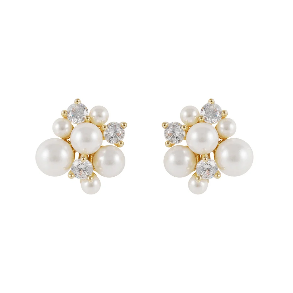 Snö Of Sweden Myfair Irregular Pearl Ear Gold/White