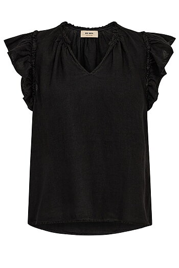 MMTea Linen Blouse Black
