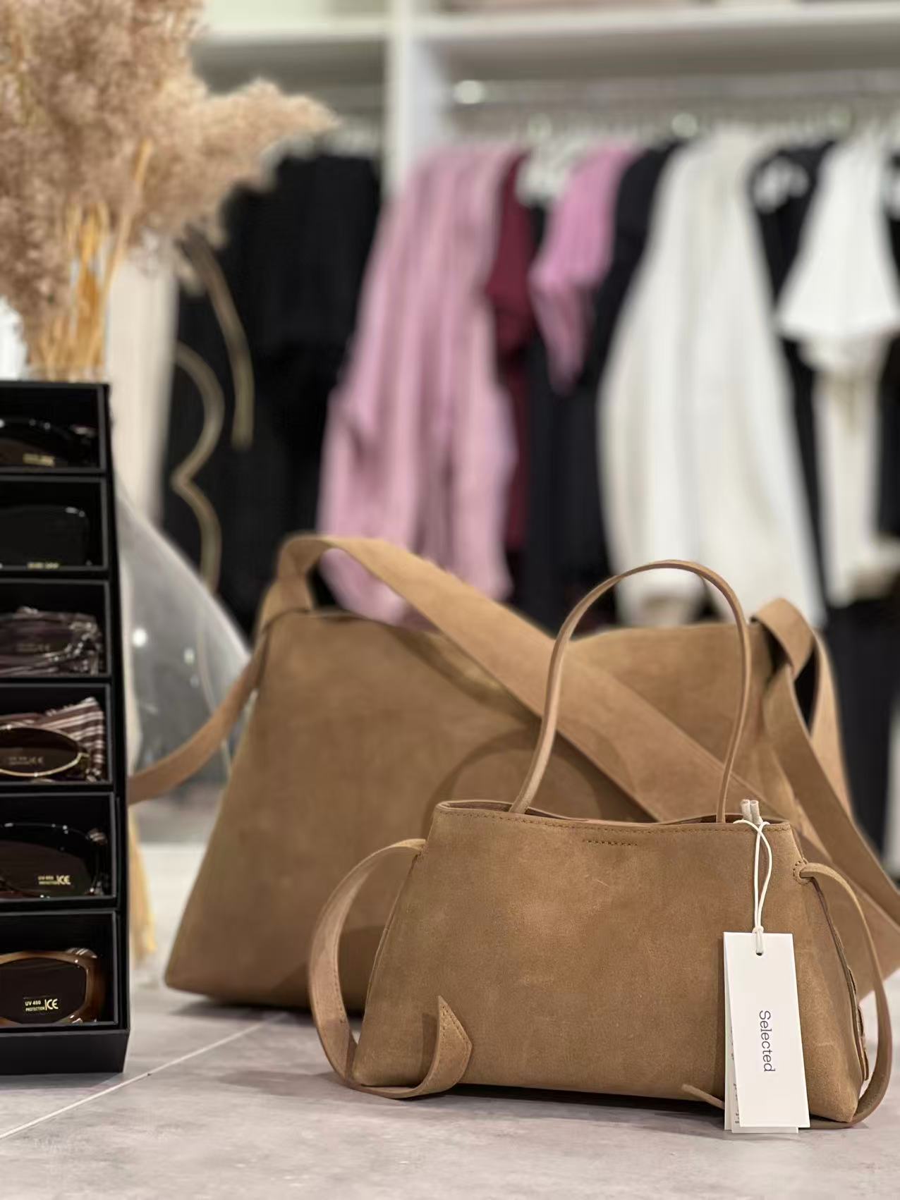 Selected Femme Stella Medium Suede Bag - 5