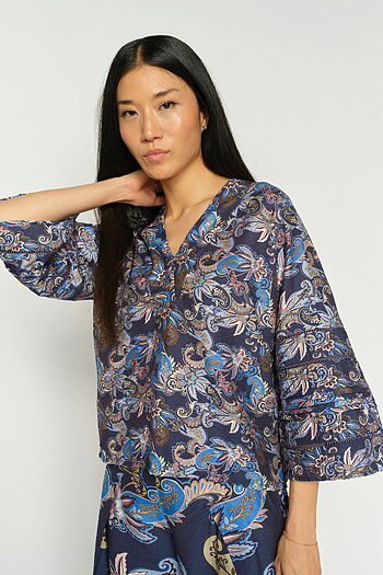 MMAleysa Paisley Blouse Crown Blue
