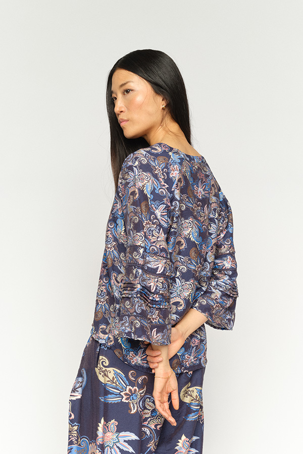MMAleysa Paisley Blouse Crown Blue - 2