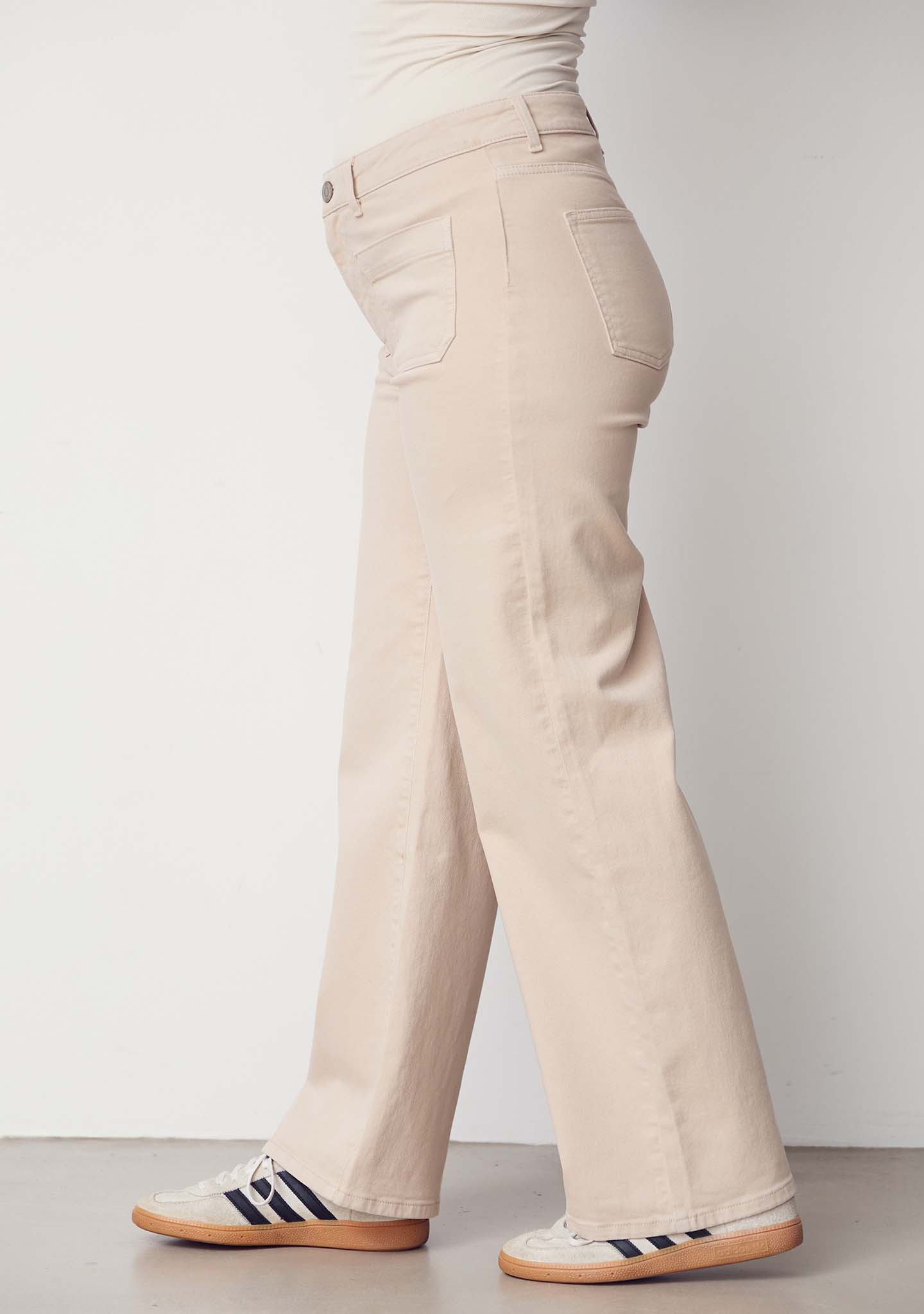 Bologna Wide Twill Pant - Dark Sand - Isay