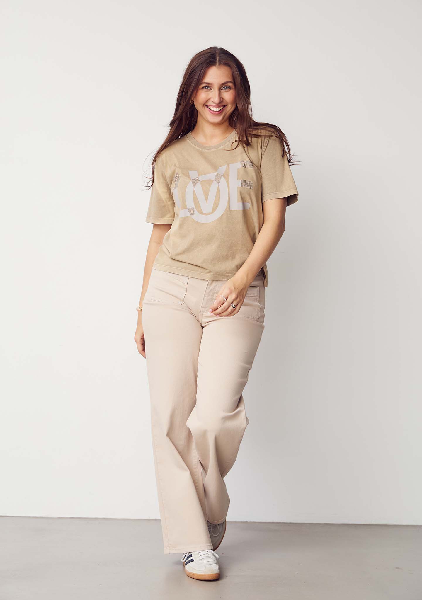 Bologna Wide Twill Pant - Dark Sand - Isay - 7