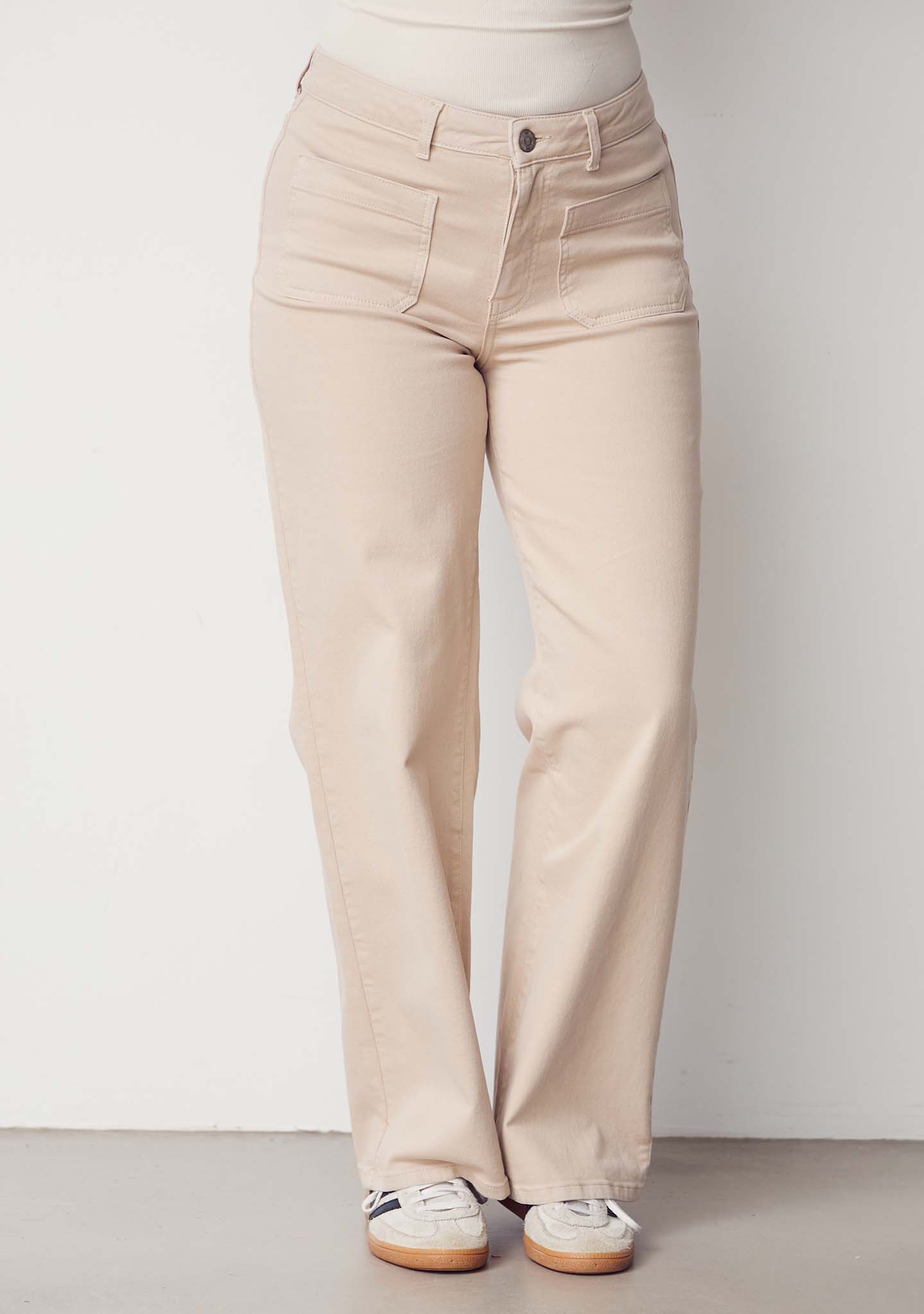 Bologna Wide Twill Pant - Dark Sand - Isay