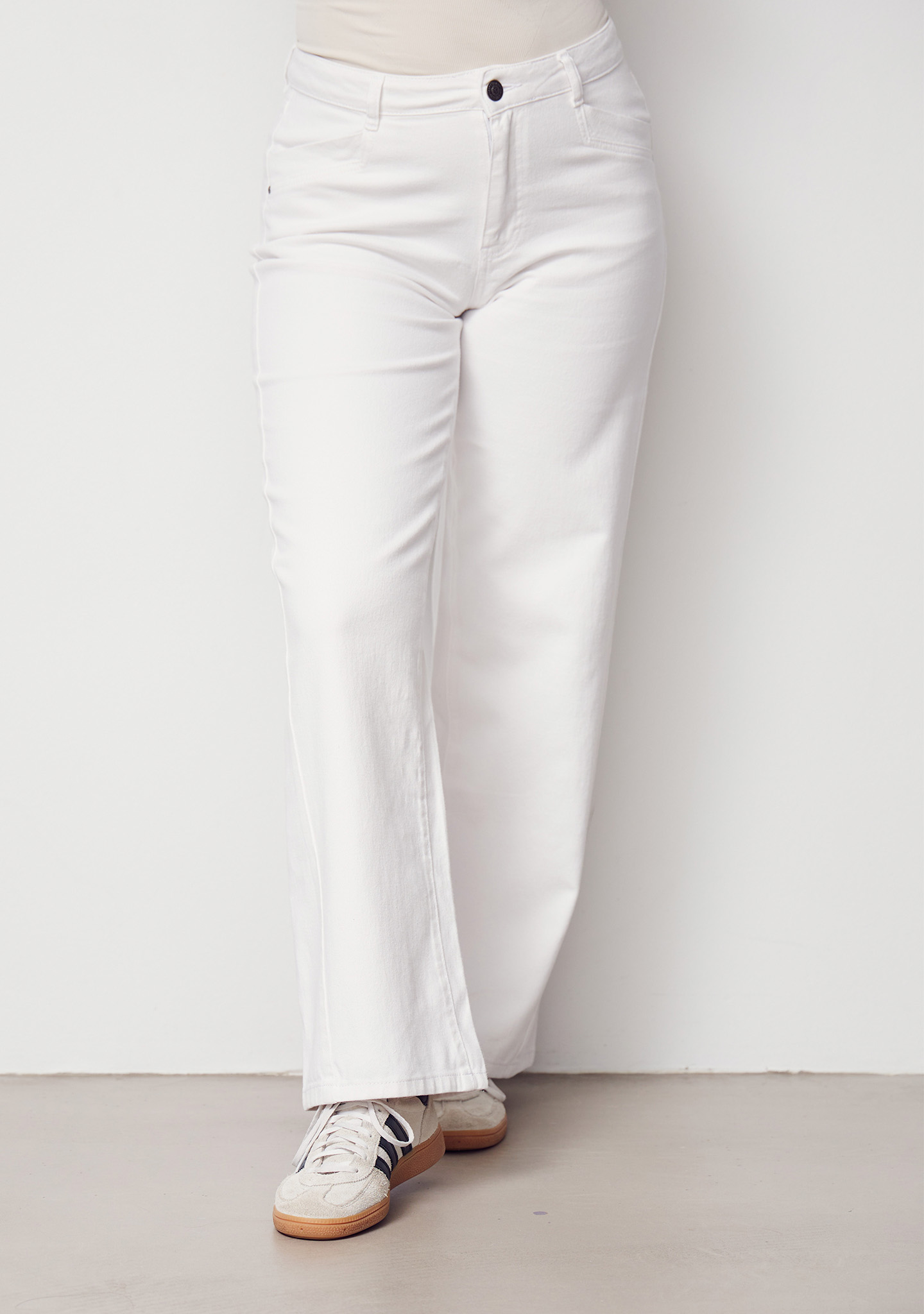 Como Twill Wide Pant - White - Isay