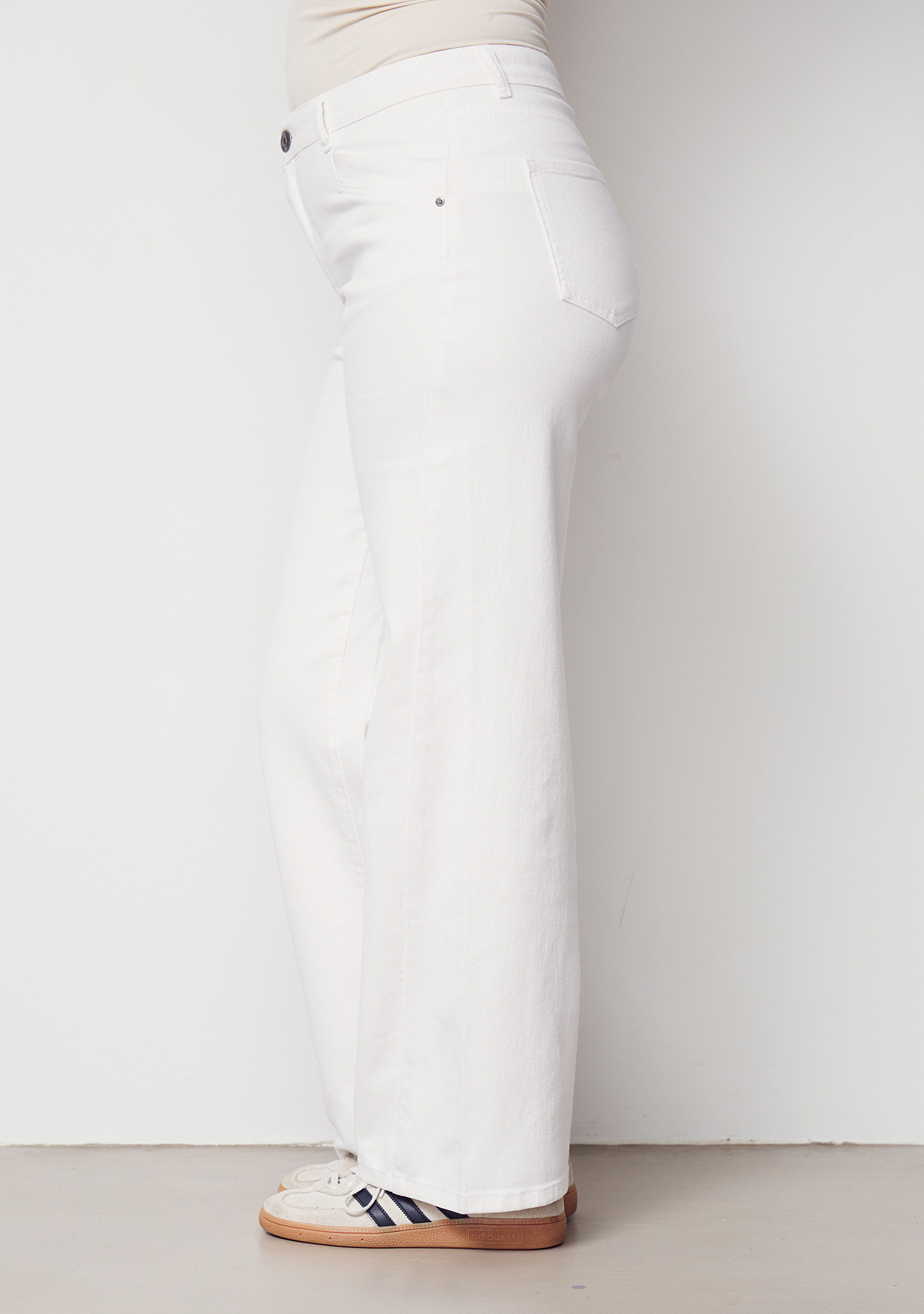 Como Twill Wide Pant - White - Isay
