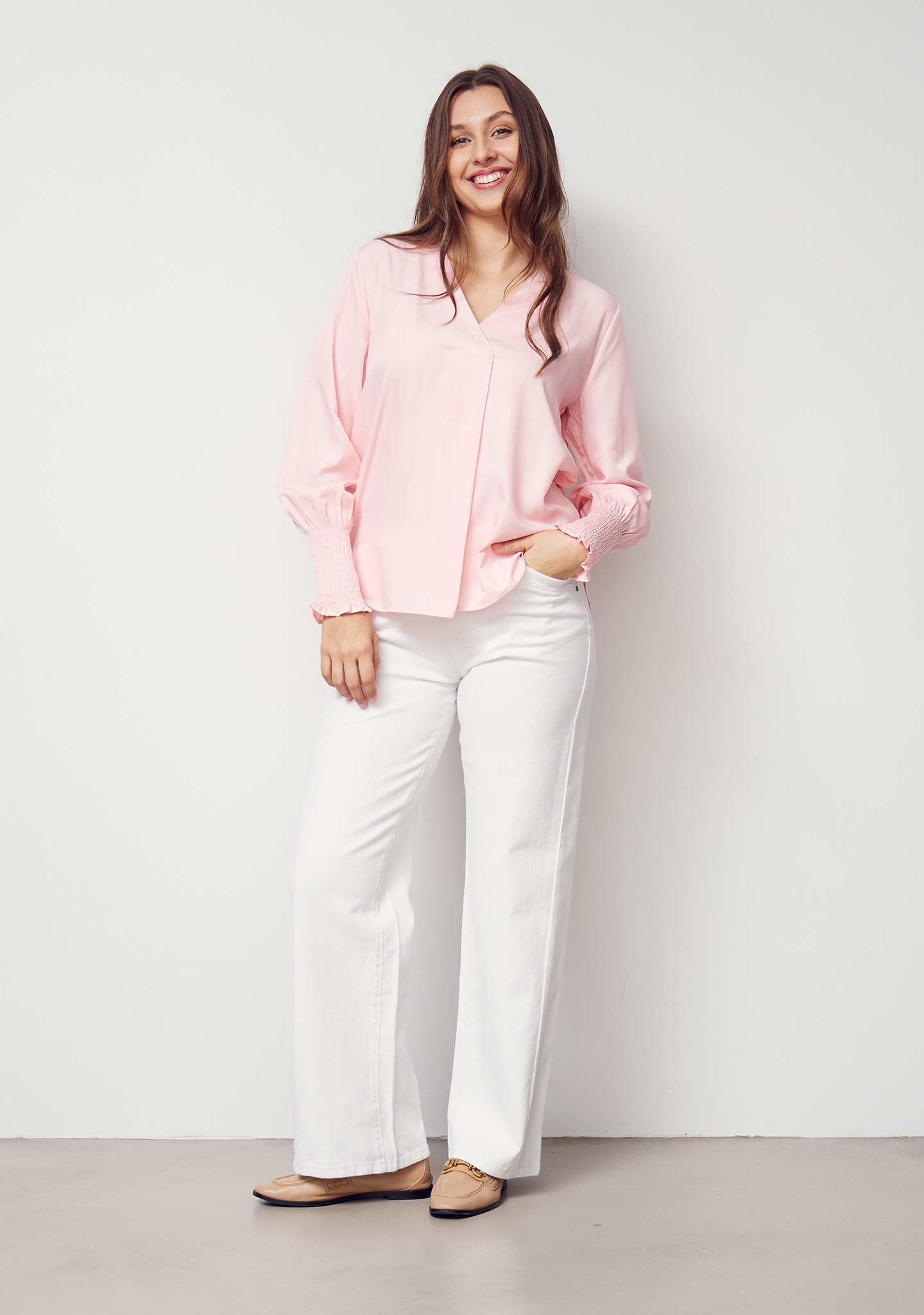 Como Twill Wide Pant - White - Isay - 4