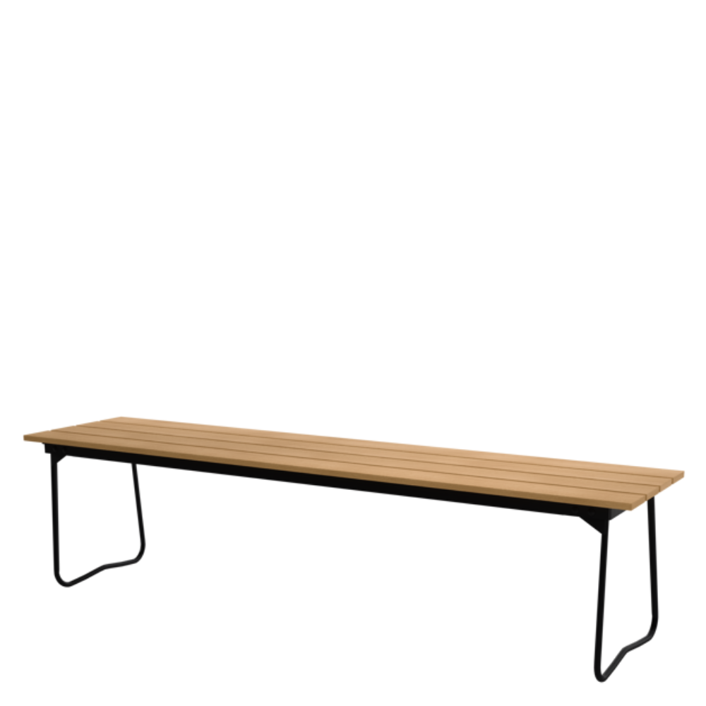 Bench 9 - Black frame 170 cm - Grythyttan steel furniture