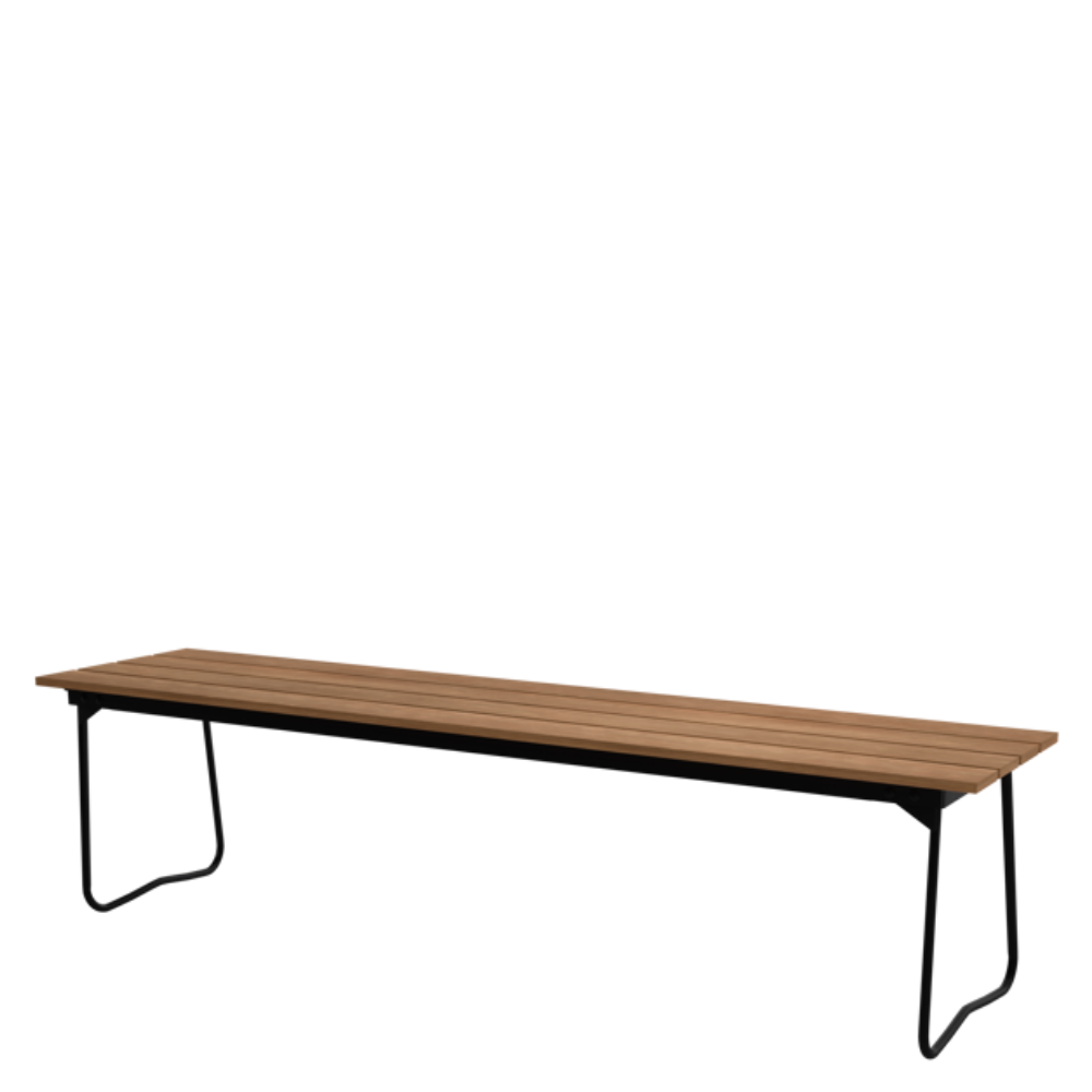 Bench 9 - Black frame 170 cm - Grythyttan steel furniture - 2