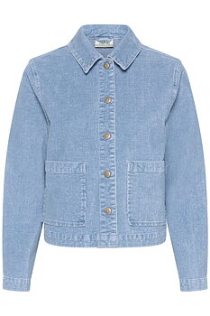 RAFAEL CORDUROY JACKET - LJUSBLÅ - CREAM