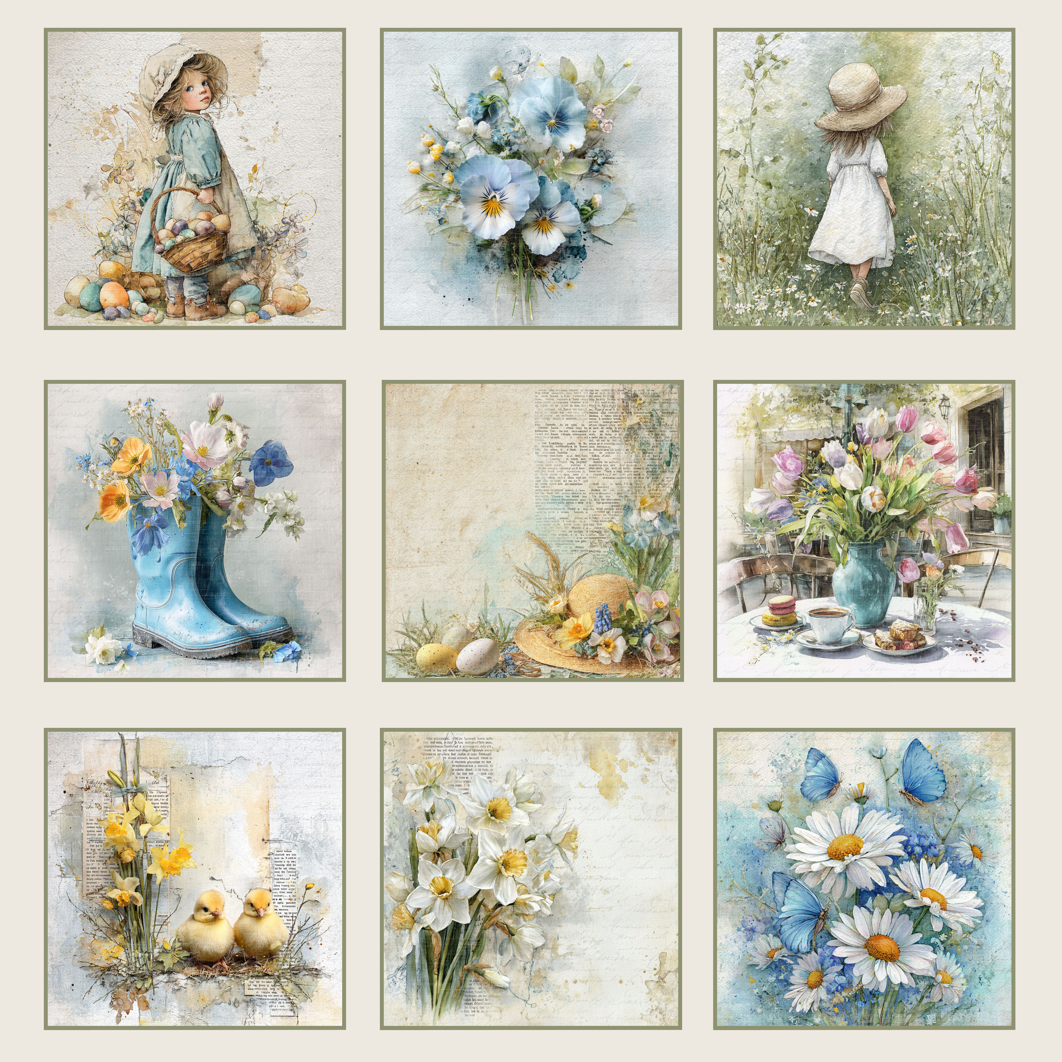 Pappersark set - Hello spring 6x6 - 10
