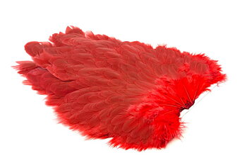 Whiting 4 B's Hen Saddle - White dyed Red