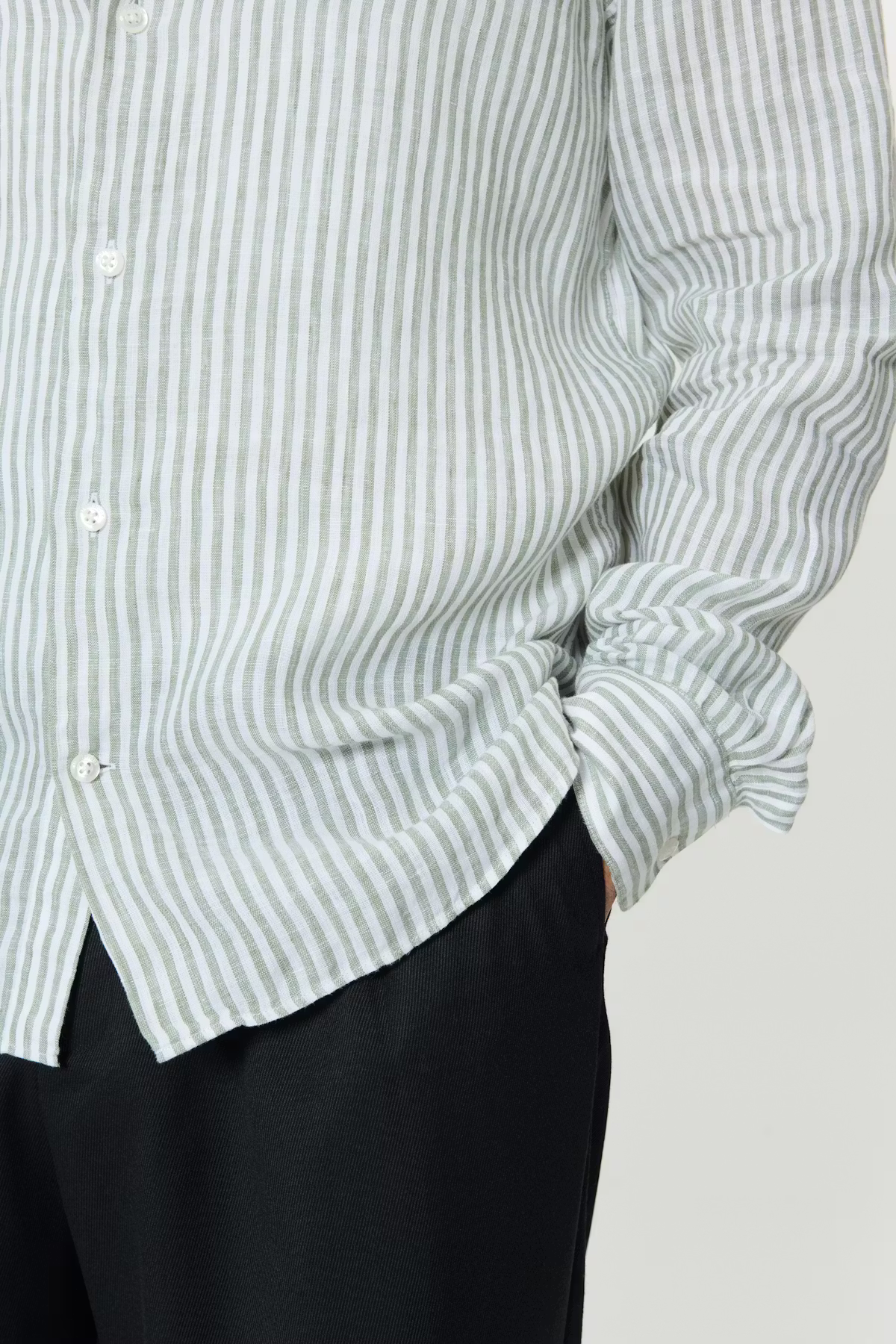 Matinique - Marc Linen Stripe Shirt - Sea Spray - 4