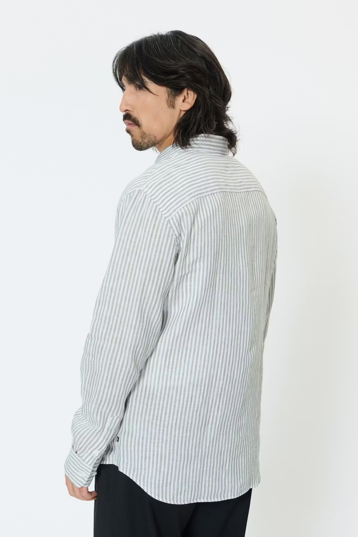 Matinique - Marc Linen Stripe Shirt - Sea Spray - 2