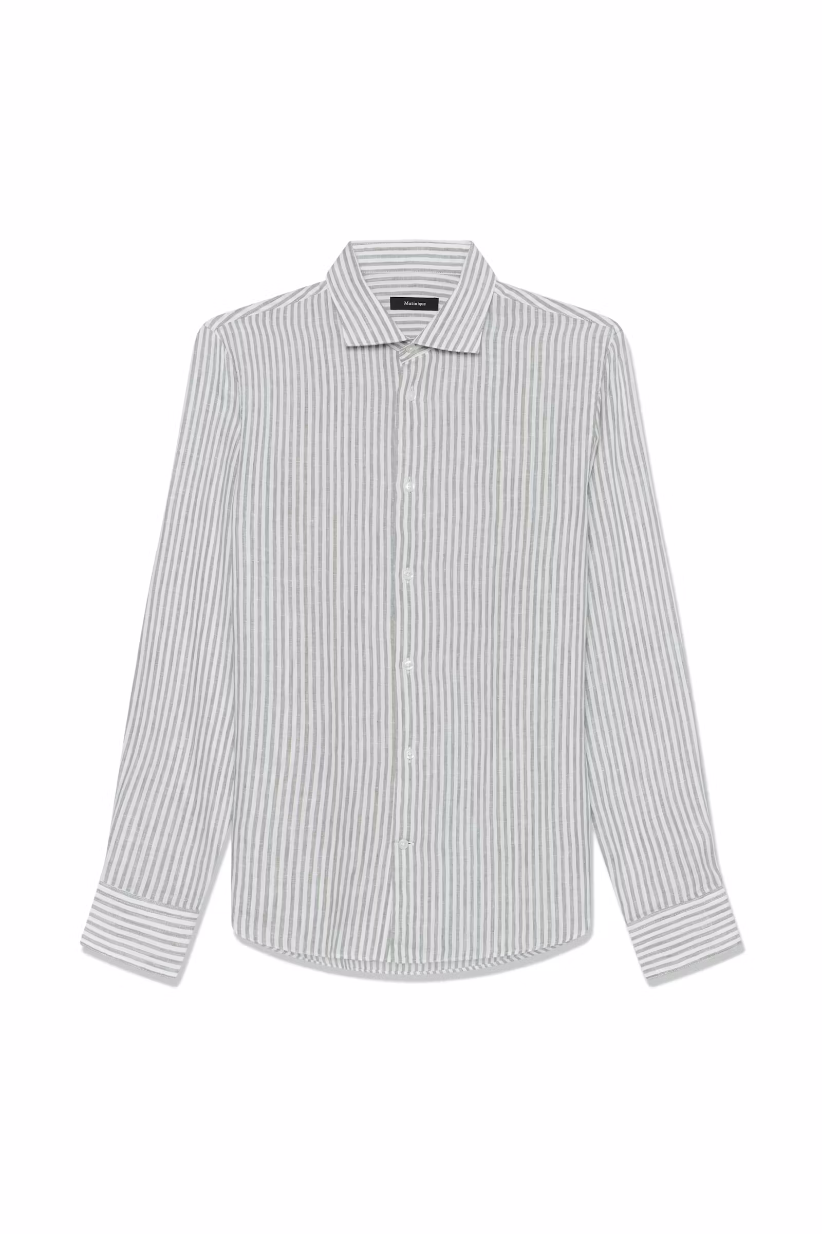 Matinique - Marc Linen Stripe Shirt - Sea Spray - 5