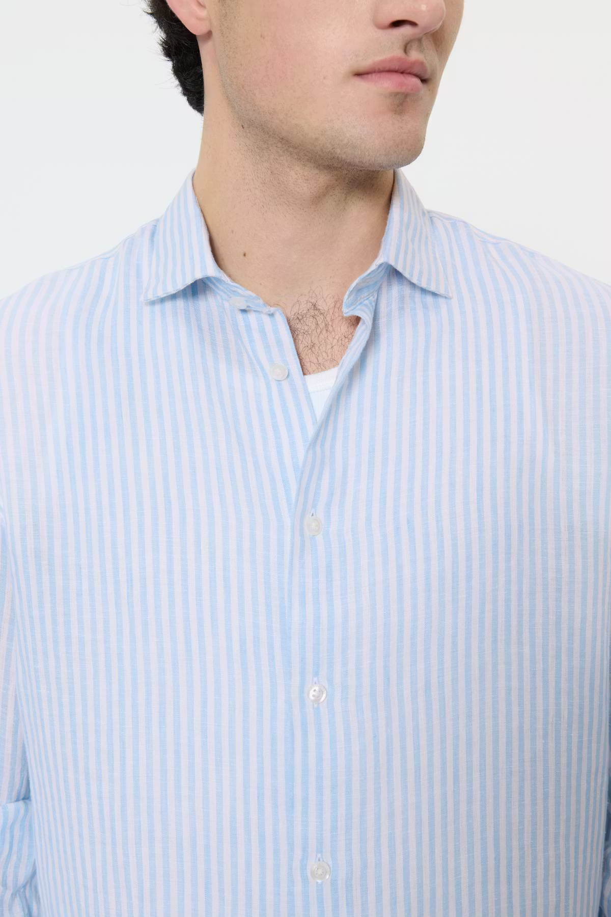 Matinique - Marc Linen Stripe Shirt - Chambray Blue - 3