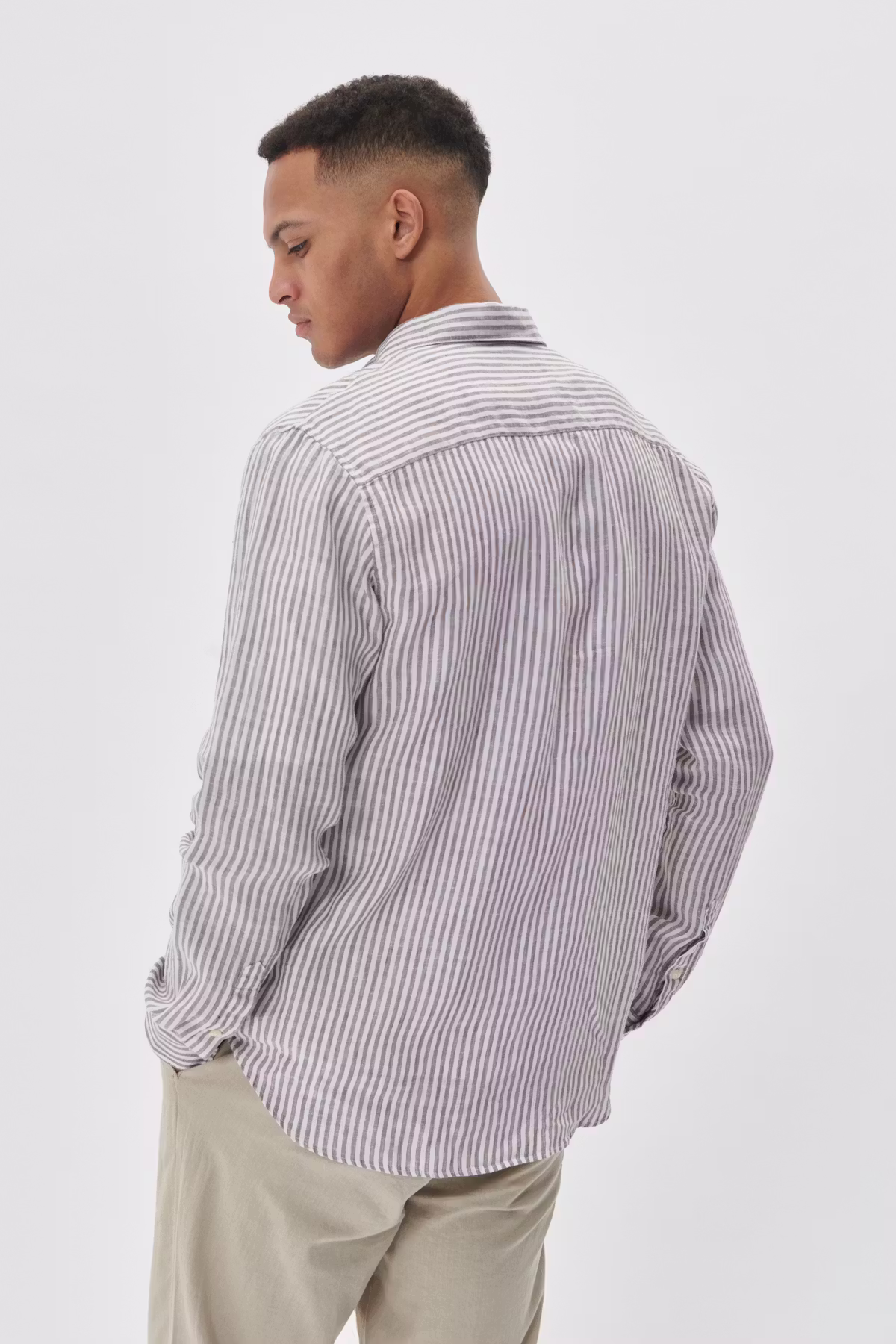 Matinique - Marc Linen Stripe Shirt - Chocolate Brown - 3