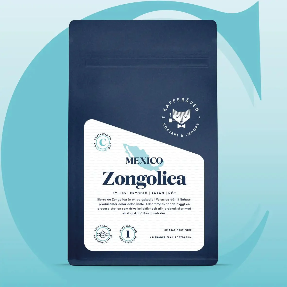 Kafferäven - Zongolica - Mexico - Lätt mörkrostade kaffebönor - 250g