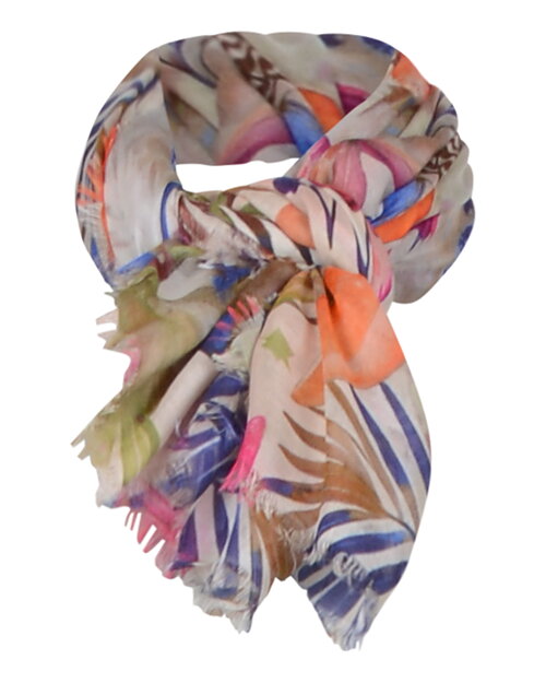 Sjal multimönstrad rosa/lila/blå - 5