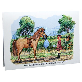 Greeting Card Horse Motif Horse Poo Bag