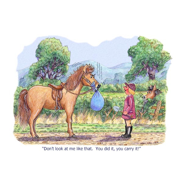 Greeting Card Horse Motif Horse Poo Bag - 2