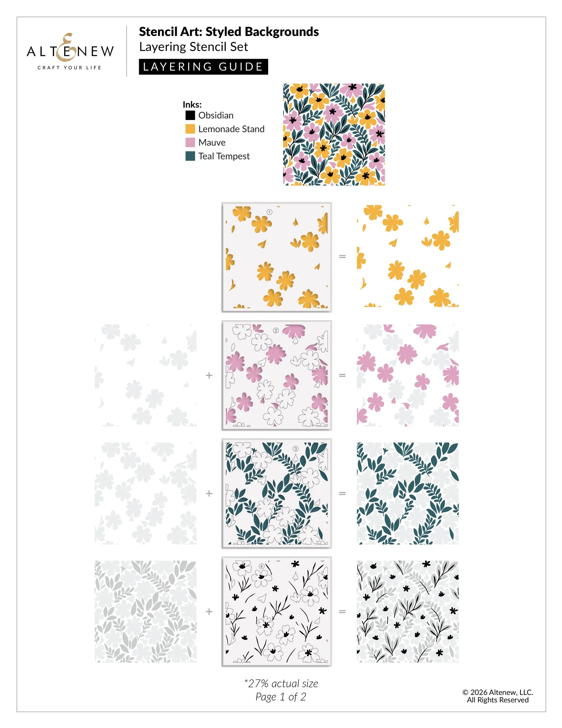 ALTENEW -Stencil Art: Styled Backgrounds Layering Stencil Set (6 in 1) - 4