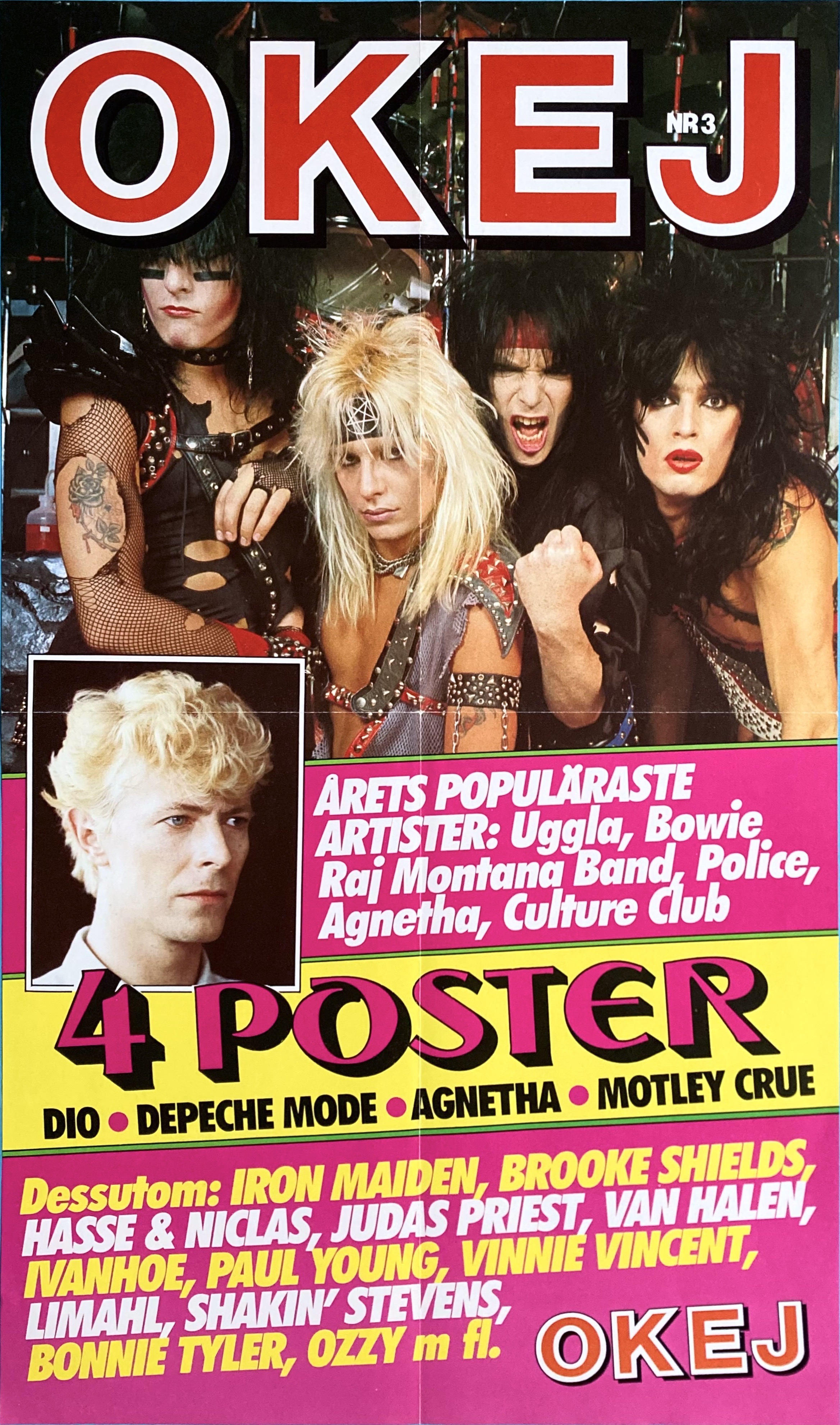 OKEJ No 3 - MÖTLEY CRUE Pop magazine bill (1984)