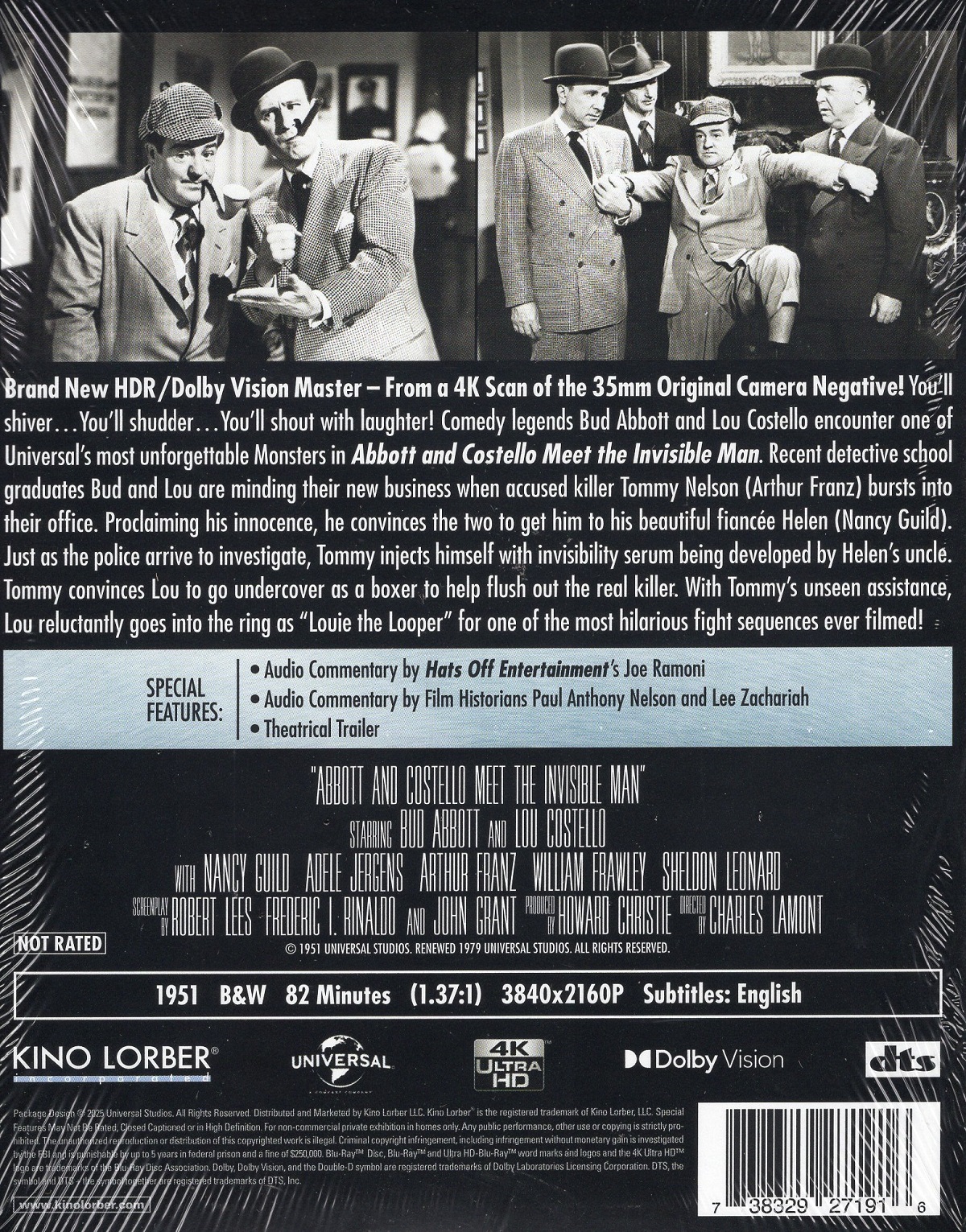 Abbott And Costello Meet the Invisible Man (ej svensk text) (4K Ultra HD) - 2