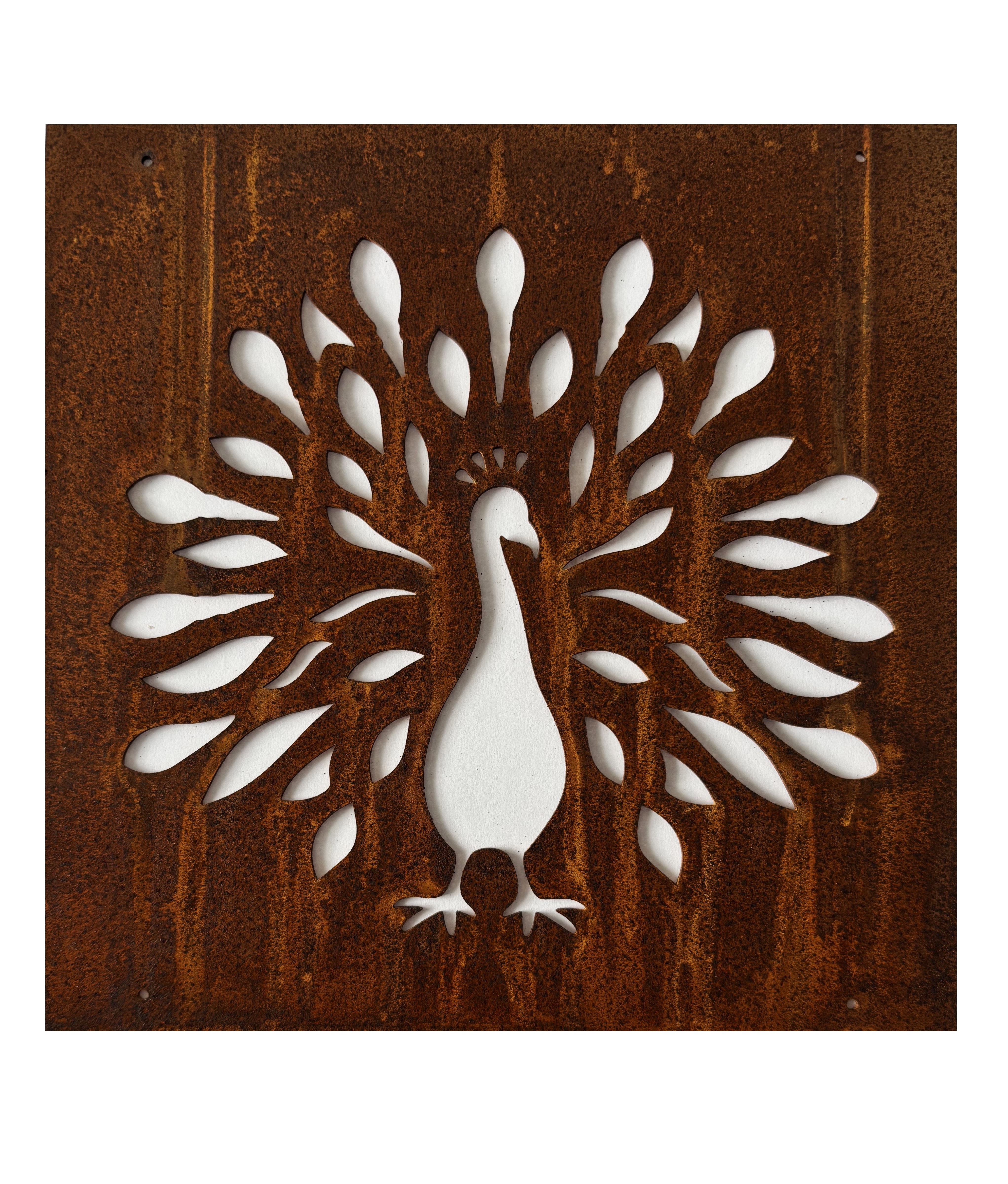 Rostig skylt till armeringsnät PÅFÅGEL 14 cm