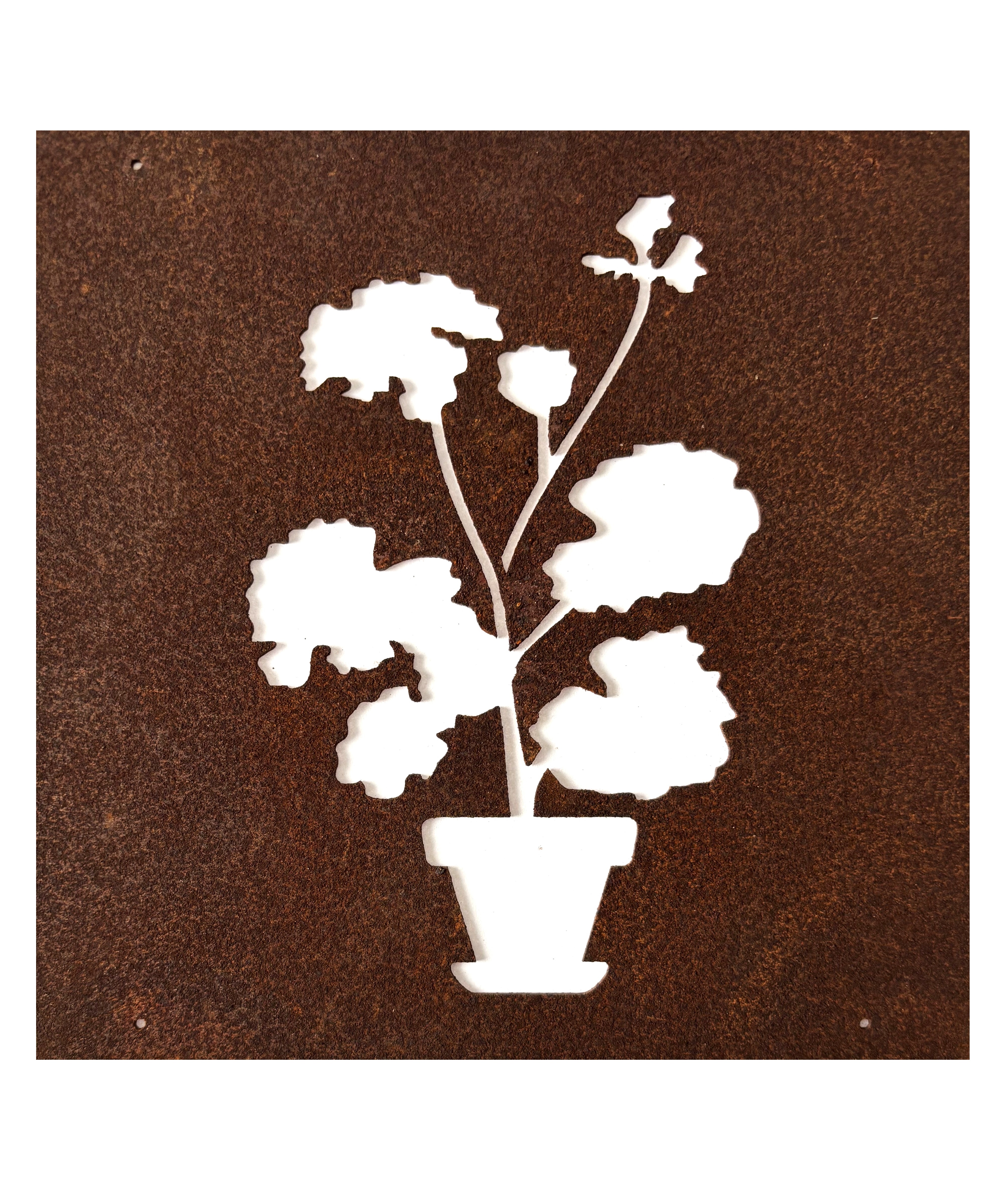 Rostig skylt till armeringsnät PELARGON 14 cm