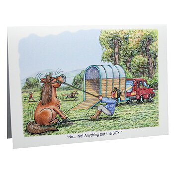 Greeting Card Horse Motif Horse Box