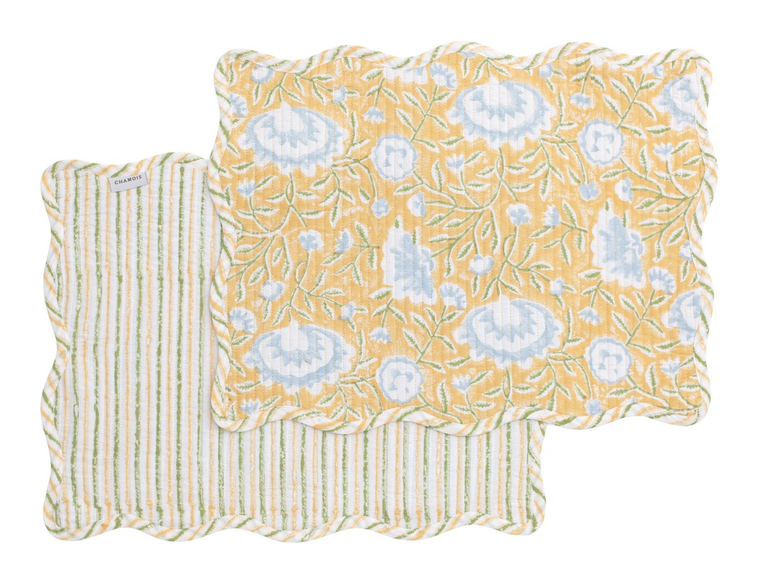 Bordstabletter- Mathilde - orange, blå, grön- 35x44 cm set of 2