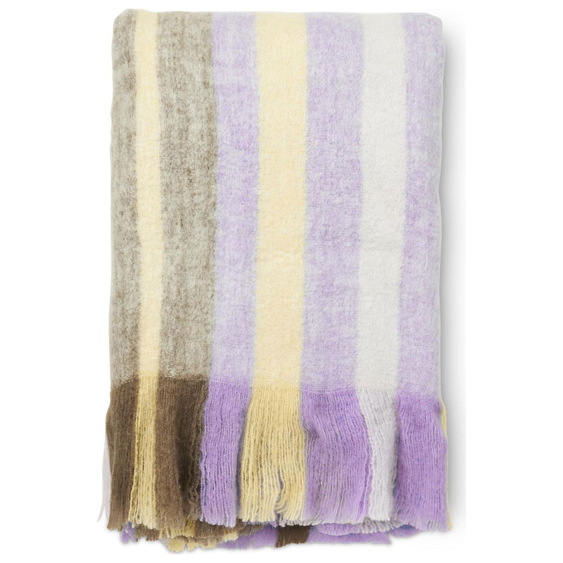 Pläd Ullblandning - Purple Stripe - 4