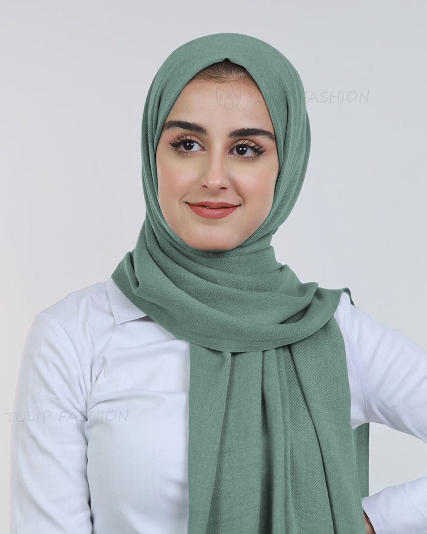Hijab - Pashmina - Hellgrün - 2