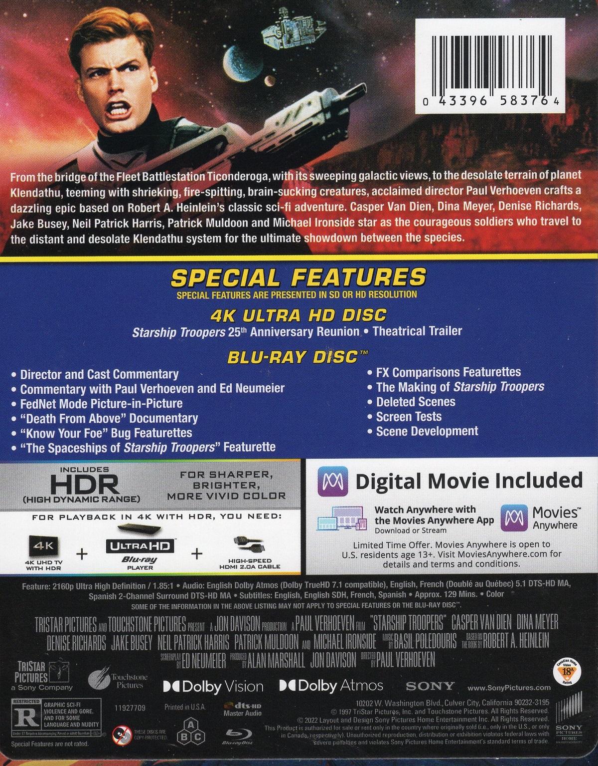 Starship Troopers (Limited Edition Steelbook) (ej svensk text) (4K Ultra HD + Blu-ray) - 2